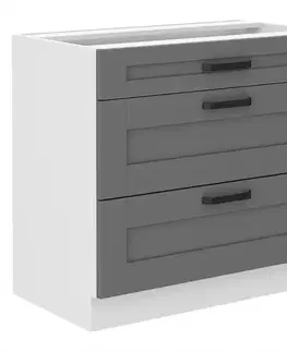 Kuchynské skrinky stojace Kuchynská skrinka Luna dustgrey/biela 80D 3S BB