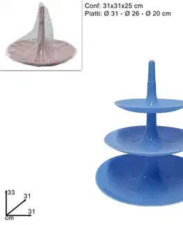 Podnosy a tácky MAKRO - Etažérka 3poschodia rôzne farby