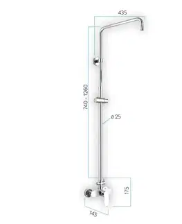 Kúpeľňové batérie Mereo Nástenná sprchová bateria Viana 150 mm so sprchovou tyčou bez príslušenstva CBE60104S