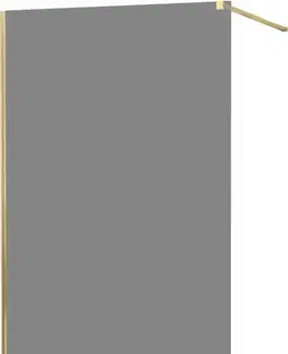 Sprchové dvere MEXEN/S - KIOTO Sprchová zástena WALK-IN 80x200 cm 8 mm, zlatá, dymové sklo 800-080-101-50-40