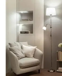 Lampy BRILAGI - Stojacia lampa CERIA 1xE27/100W/230V + 1xE14/25W matný chróm/biela 1xBG2826+1xEG781035