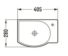 Umývadlá MEXEN - Mista umývadlo na dosku ľavé 40 x 28, čierna mat 22174085L