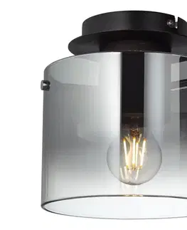 Svietidlá Brilliant - Stropné svietidlo BETH 1xE27/60W/230V Ø 20 cm čierna/dymová 75591/20