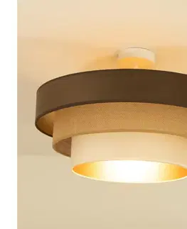 Svietidlá  Prisadený luster WENTA 1xE27/60W/230V pr. 50 cm hnedá/juta/béžová H0787