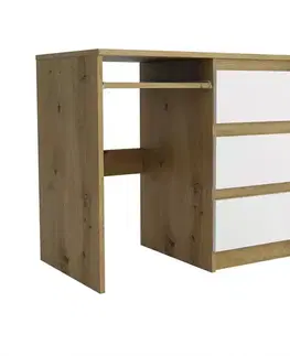 Moderné kancelárske stoly Písací stôl Leo II artisan/biela