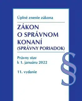 Správne právo Zákon o správnom konaní Úzz, 11. vydanie 2022