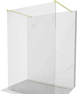 Sprchové dvere MEXEN/S - Kioto samostatne stojaca sprchová zástena 105 x 200, transparent 8 mm, zlatá kartáčovaná 800-105-002-55-00