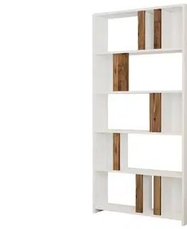 Knižnice Knižnica Lima - White, Walnut