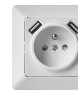 Predlžovacie káble  Zásuvka domová s USB FRENCH 250V/16A A6000.0