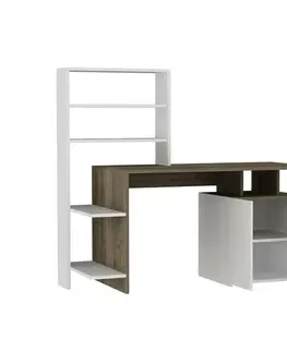 Konferenčné stolíky Pracovný stôl Melis Walnut and White