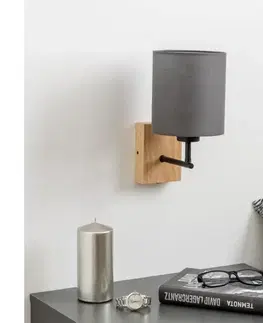 Svietidlá BRILAGI - Nástenná lampa NUBILA WOOD 1xE27/25W/230V dub/antracit BG1561+BG1574