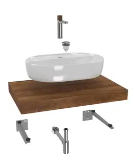 Kúpeľňový nábytok Koupelnová sestava SAT s deskou pod umyvadlo Dolce 80x8x50 cm dub charleston KSETDO3 KSETDO3