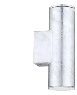 LED osvetlenie Eglo 30911 - LED vonkajšie nástenné svietidlo RIGA 2xGU10/2,8W/230V IP44 strieborné 30911