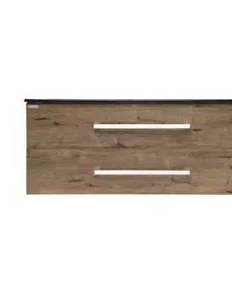 Kúpeľňový nábytok Kúpeľňová skrinka s umývadlom SAT Cube Way 120x53x46 cm dub wellington mat CUBE461202DWMODC CUBE461202DWMODC
