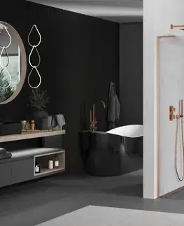 Sprchové dvere MEXEN/S - KiotoL Sprchová zástena WALK-IN 100 x 200, transparent, meď kartáčovaná 800-100-103-65-06