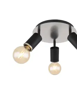 Svietidlá Globo 54032-3B - Bodové svietidlo JOSEBA 3xE27/60W/230V čierne drevo 54032-3B
