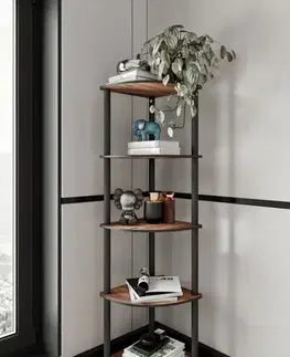 Knižnice Knižnica Bookcase 5 Corner - Walnut