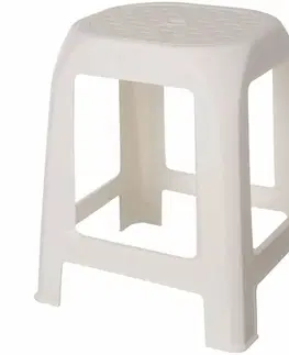 Záhradný nábytok Plastová stolička DESIGN biela, 41 x 35 x 46 cm