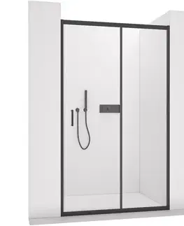 Sprchovacie kúty CERANO - Sprchové posuvné dvere Orlano L/P - 5 mm - čierna matná, transparentné sklo - 110x195 CER-8050BD75049
