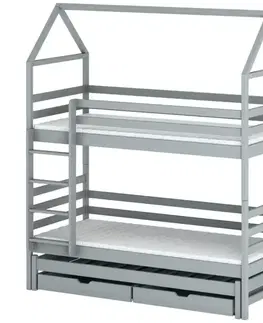 Poschodové postele Posteľ Domček Dalia 80x160 sivá