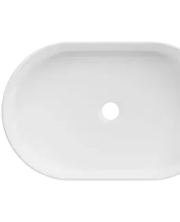 Umývadlá INVENA - Umývadlo na dosku Glamour Trend 50x32cm, ryhovaný ovál, biely lesk CE-63-W01-L