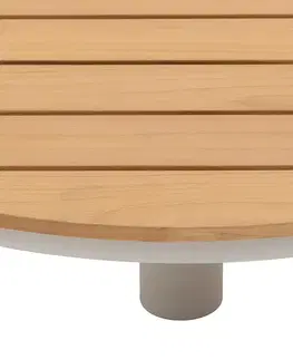 Stolčeky Hliníkový stolík EMOTION Ø 87 cm (teak)
