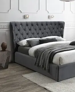 Manželské postele CARREN VELVET manželská posteľ 160 x 200, šedá