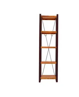 Knižnice Knižnica Retro 60x200x35 indický masív mango
