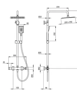 Kúpeľňové batérie DEANTE - Therm biela sprchová batéria so sprchovou batériou, termostatická NAC_A4HT