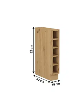 Kuchynské dolné skrinky KONDELA Monro 15 D OTW BB dolná kuchynská skrinka dub artisan