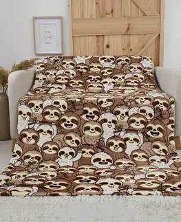 Deky MKLozkoviny.sk Deka mikroplyš Exclusive 150 x 200 cm - Lenivcová invázia