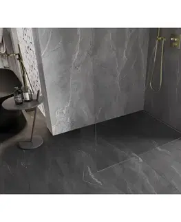 Sprchové dvere MEXEN/S - Lunar L Sprchová zástena WALK-IN pravá 120 x 200, transparent 8 mm, zlato kefovaná 830L-120-000-55-00-P