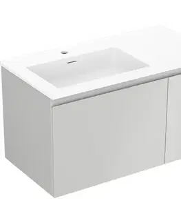 Kúpeľňový nábytok MEXEN/S - Orio kúpeľňová skrinka 90 cm s umývadlom Otis ľavá, 1S, 1D, sivá mat/biela mat 91A13-09047-3-BBFF62-W18L01