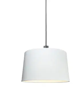 Závesné svietidlá Moderné závesné svietidlo čierne s tienidlom 45 cm biele - Combi 1