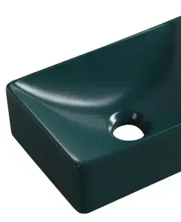Umývadlá SAPHO - MARGITHA keramické umývadlo 38x22cm, otvor pro batériu vpravo, petrolejová MGT38220