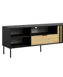 TV stolíky KONDELA Rimina tv stolík čierna onyx / dub artisan