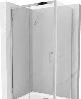 Vane MEXEN/S - Apia sprchovací kút posuvný 90x70, sklo transparent, chrom + vanička 840-090-070-01-00-4010