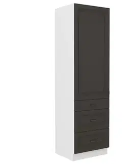Kuchynské skrinky stojace Kuchynská skrinka STILO grafit mat/biela 60dks-210 3s 1f