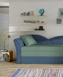 Pohovky NABBI Arco L rozkladacia pohovka mentolová / modrá