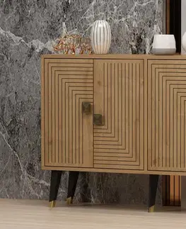 Komody Konzolový stolík Ahart - Sapphire Oak, Gold