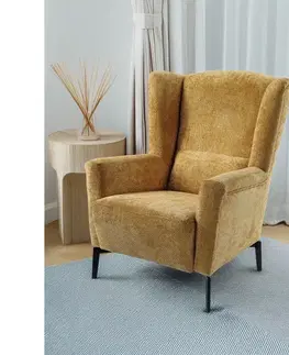 Kreslá KONDELA Alura kreslo (ušiak) žltá