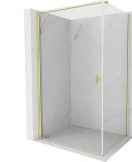 Sprchovacie kúty MEXEN/S - Mist-B sprchovací kút dvere krídlové 95 x 85, transparent, zlato kefovaná 8A2T-095-085-55-00
