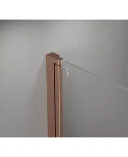 Sprchovacie kúty MEXEN - MIST dverná časť zalamovacia 60x200 cm 6mm meď kartáčovaná, číra, ľavé 8A6-060-000-65-00-L