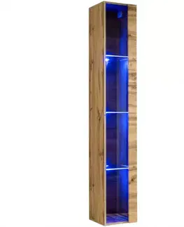 Vitríny v podkrovnom štýle Závesná skrinka Switch Sklo WW1 Wotan + LED