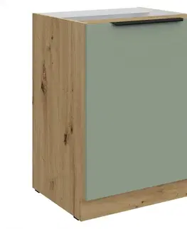 Kuchynské dolné skrinky KONDELA Arsany 60 D 1F BB dolná kuchynská skrinka aquamarine / dub artisan
