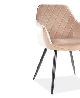 Stoličky Jedálenské kreslo LINEA VELVET Signal