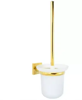Kúpeľňové doplnky Kefa WC s úchytom Nero Gold CKG-7824 84