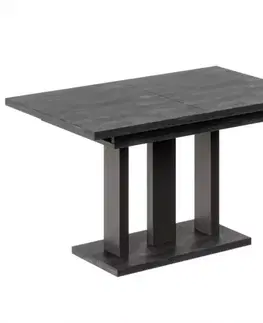 Jedálenské stoly Rozkladací stôl Appia 130/210x80cm Mat čierne nohy/Betón Tmavý