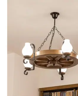 Svietidlá BRILAGI - Luster na reťazi ROATA 5xE14/40W/230V priemer 70 cm buk/orech EX-01056