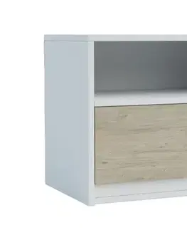 Nočné stolíky VIVIEN nočný stolík, biela / dub prímorský satin
